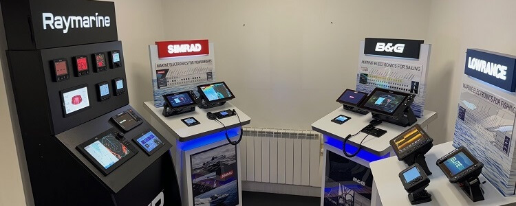 Raymarine, B&G, Simrad, Lowrance on display in Cornwall