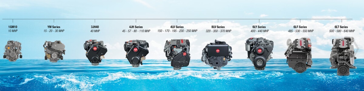 Yanmar replacement diesel yacht engines with a gearbox, FYB Marine